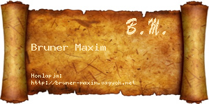 Bruner Maxim névjegykártya